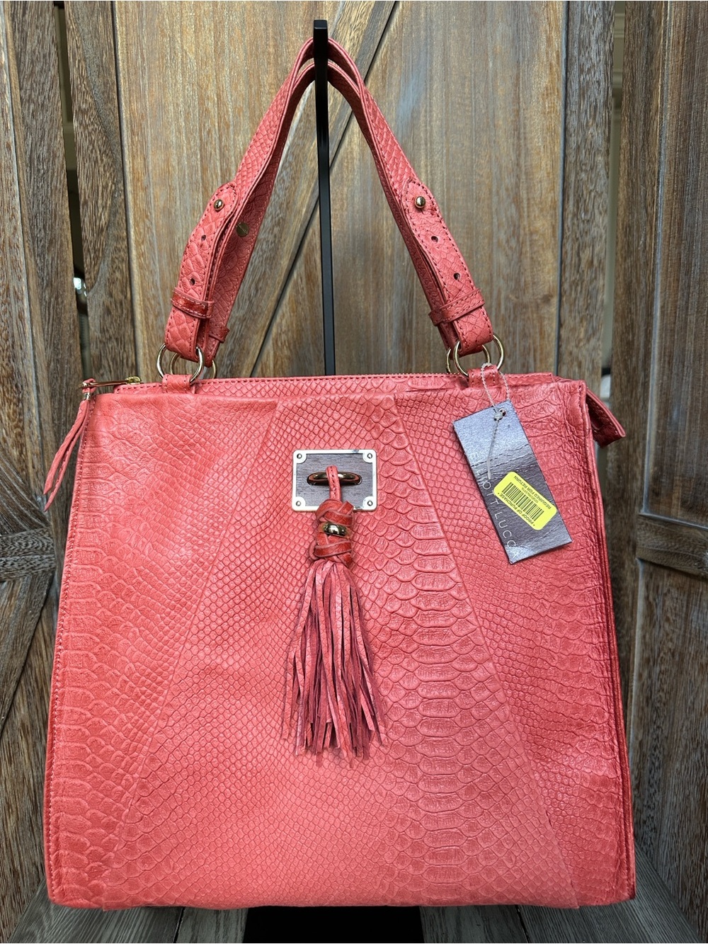Elliott Lucca Cayen Exotic Genuine Leather Handbag Tote New with Tags